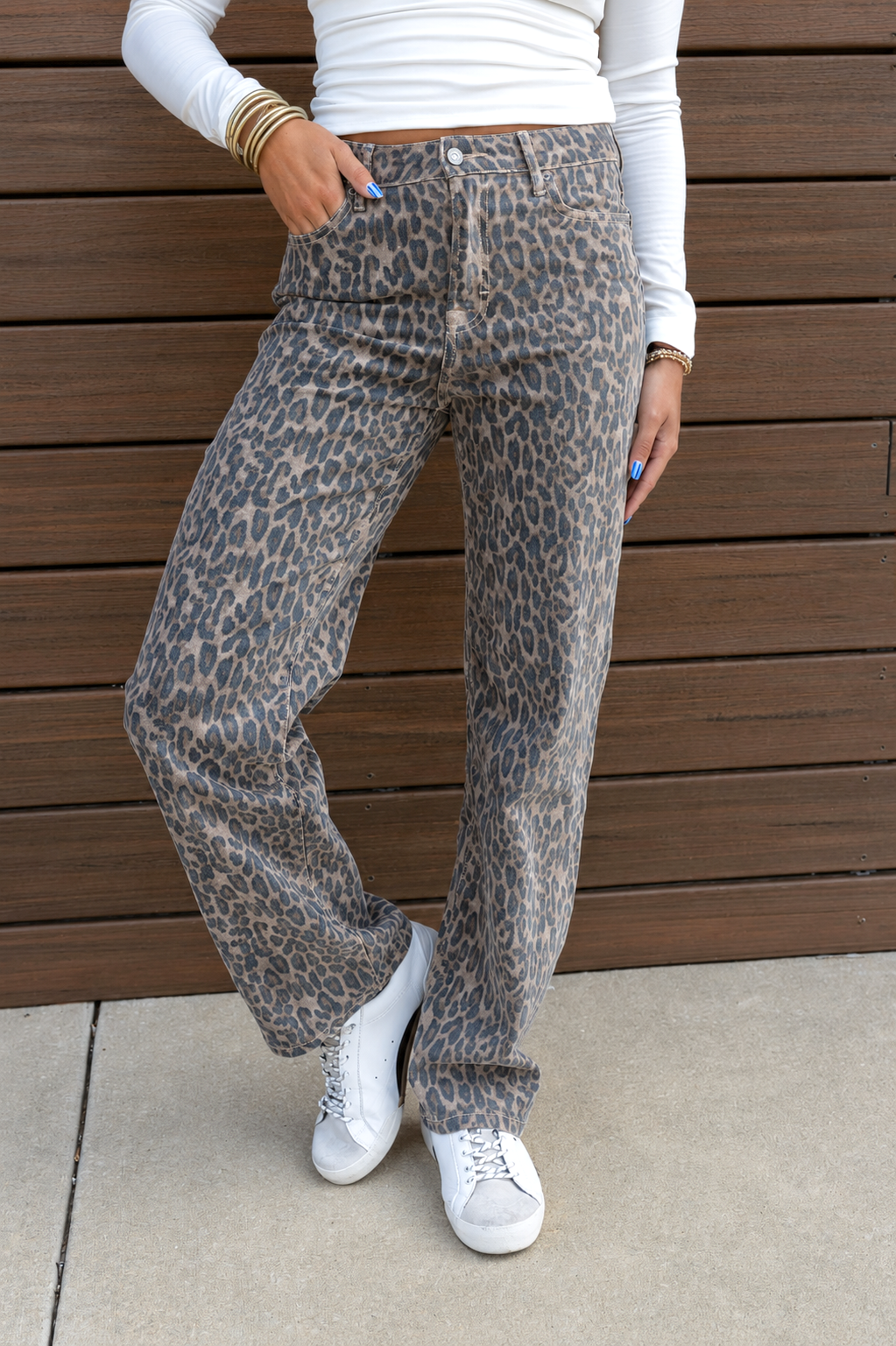 Ella Cheetah High Rise Straight