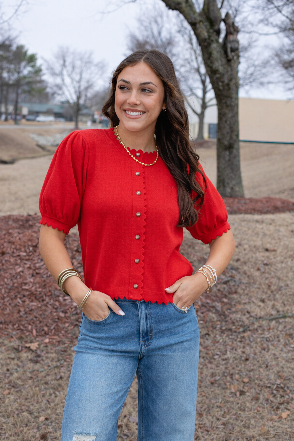 Scalloped Sweater Cardi (Multiple Colors)