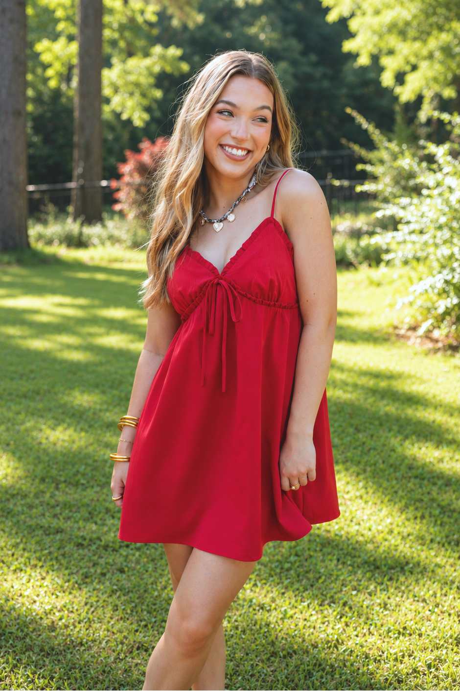 Crinkle Babydoll Mini Dress