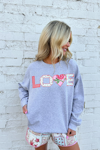 LOVE QUILT SWEATSHIRT