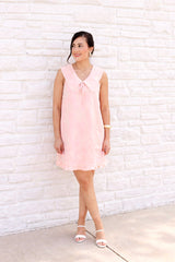 Embroidered Palm Print Mini Dress