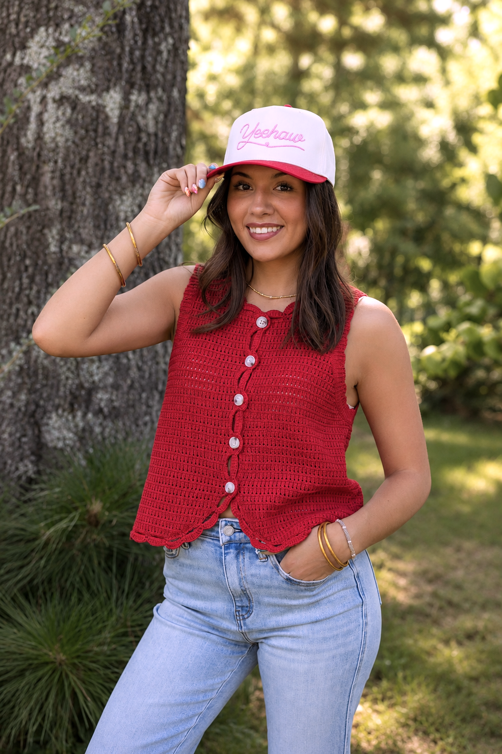 Crochet Button Front Tank