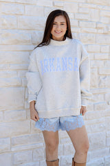 AR Pinstripe Embroidered Mock Neck