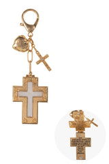 Lords Prayer Cross Keychain