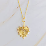 Initial Hanging Heart Necklace (All Letters)