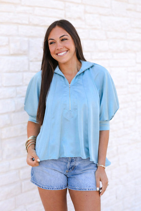 Collar Puff Sleeve Blouse