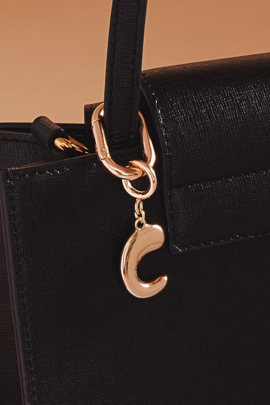 Initial Bag Charm Keychain
