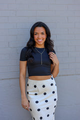 Satin Skirt In Polka Dot