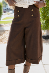 Solid Woven Culotte Pant