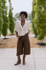 Chunky Open Knit Button Vest