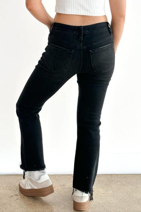 RAW HEM MID RISE CROP JEAN