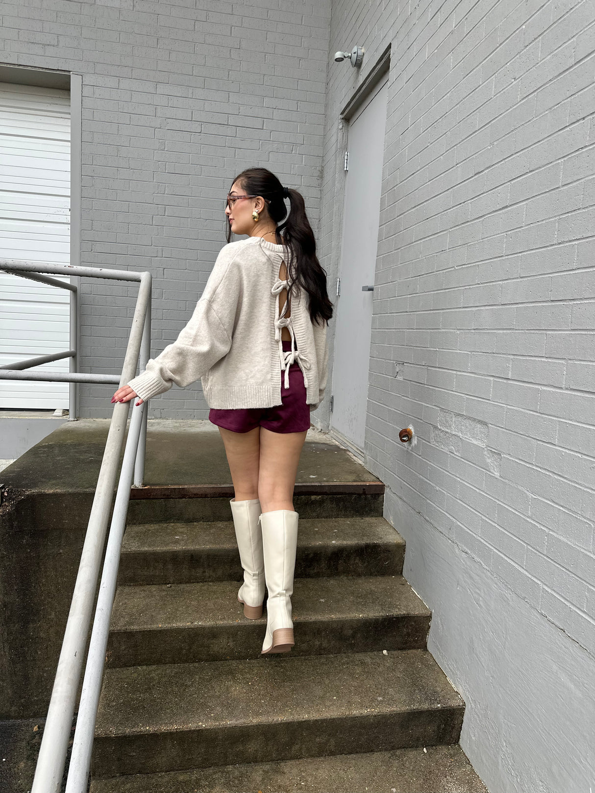 TIE BACK MINI SWEATER