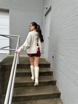 TIE BACK MINI SWEATER