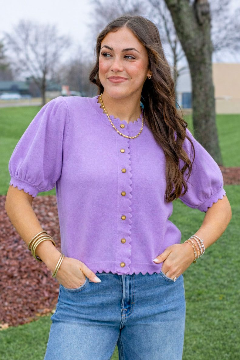Scalloped Sweater Cardi (Multiple Colors)