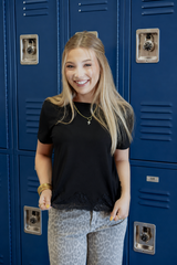 Lace Trim Short Sleeve Tee