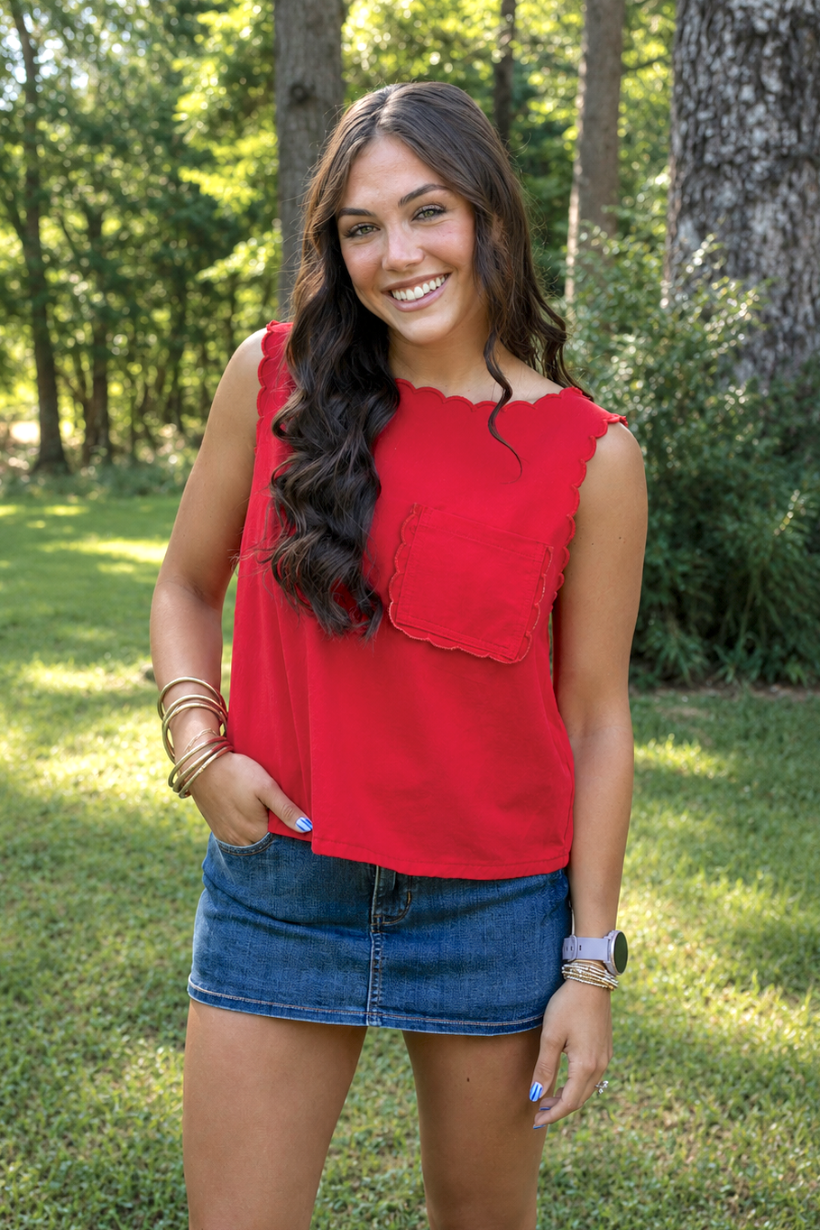 Game Day Denim Top