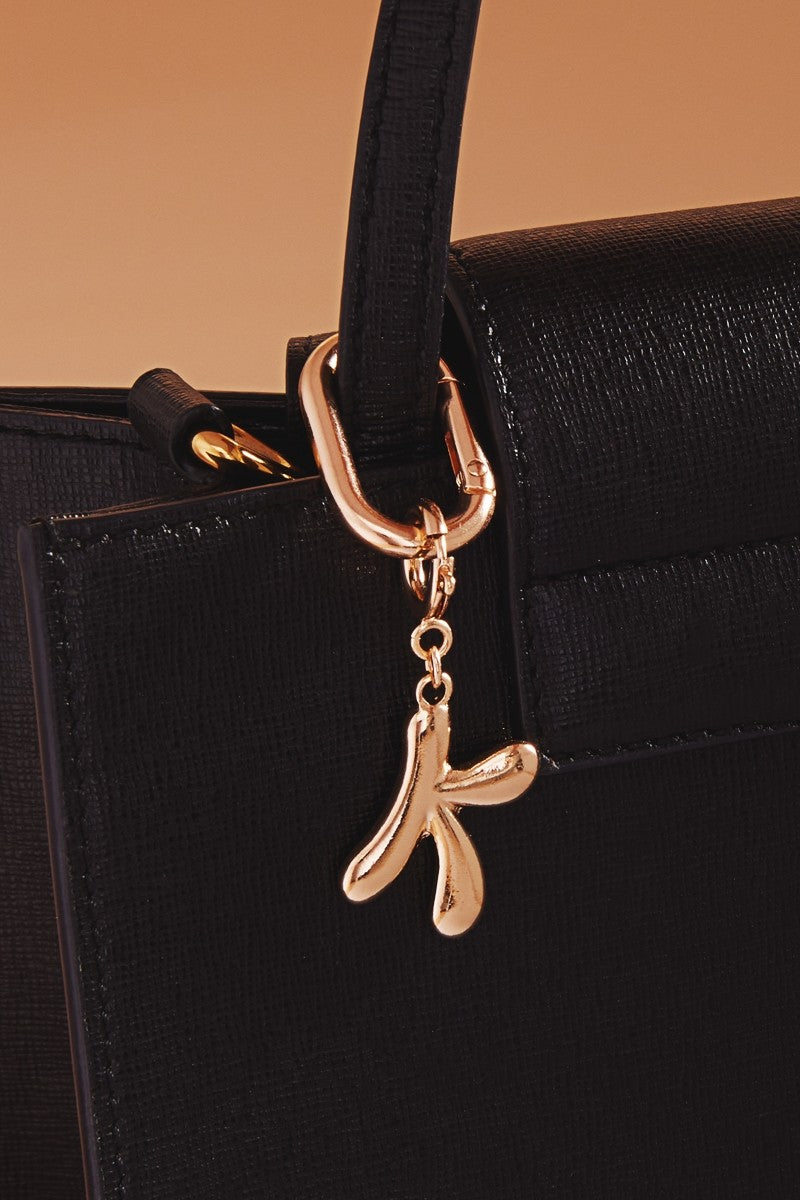 Initial Bag Charm Keychain