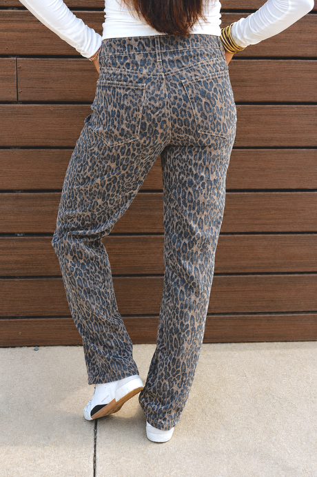 Ella Cheetah High Rise Straight