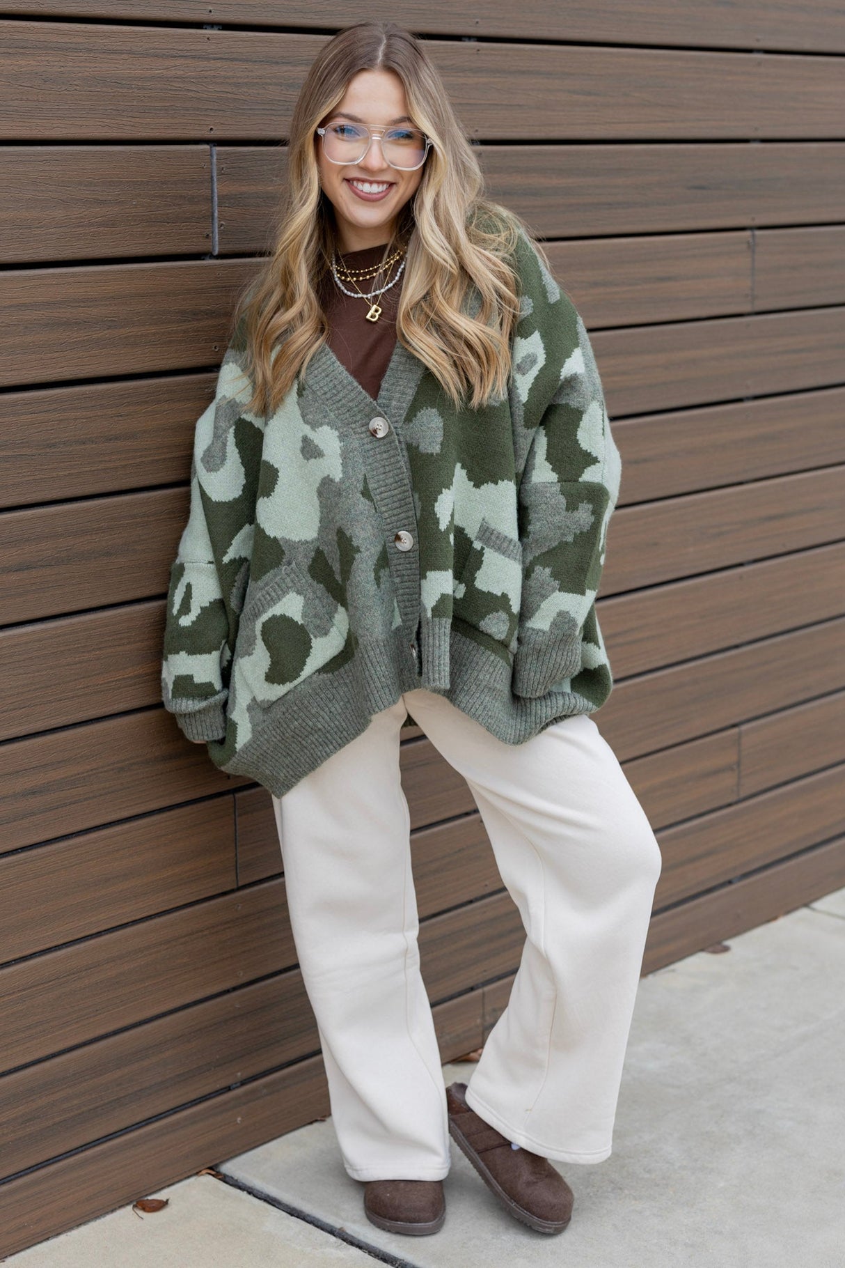 OVERSIZED CAMO CARDI