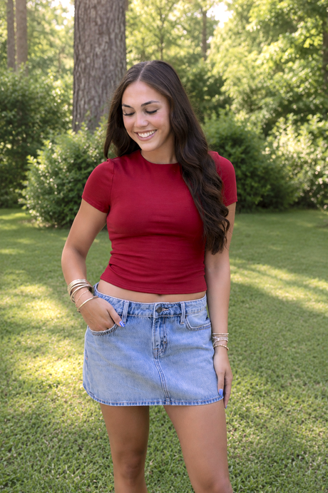 Cinched Side Basic Tee
