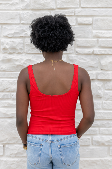 Reversible Scallop Edge Tank Top