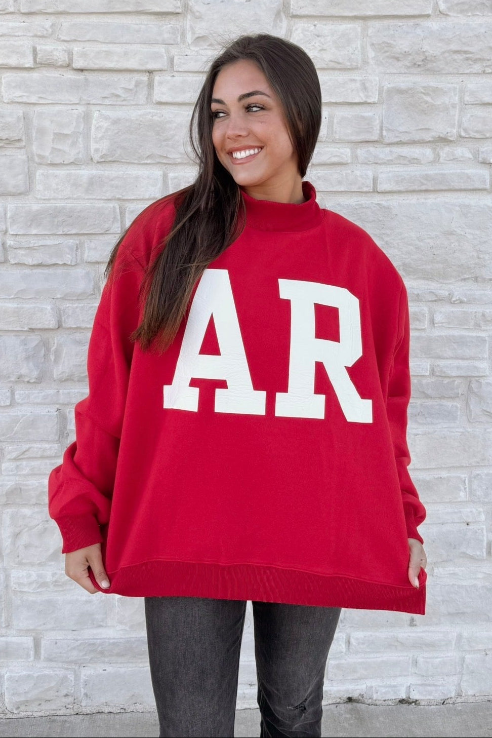 AR RED REVERSE MOCKNECK
