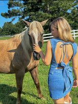 RIBBON CINCH DENIM SET