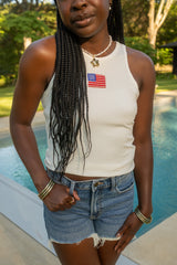 Usa Beads Ribbed Tank