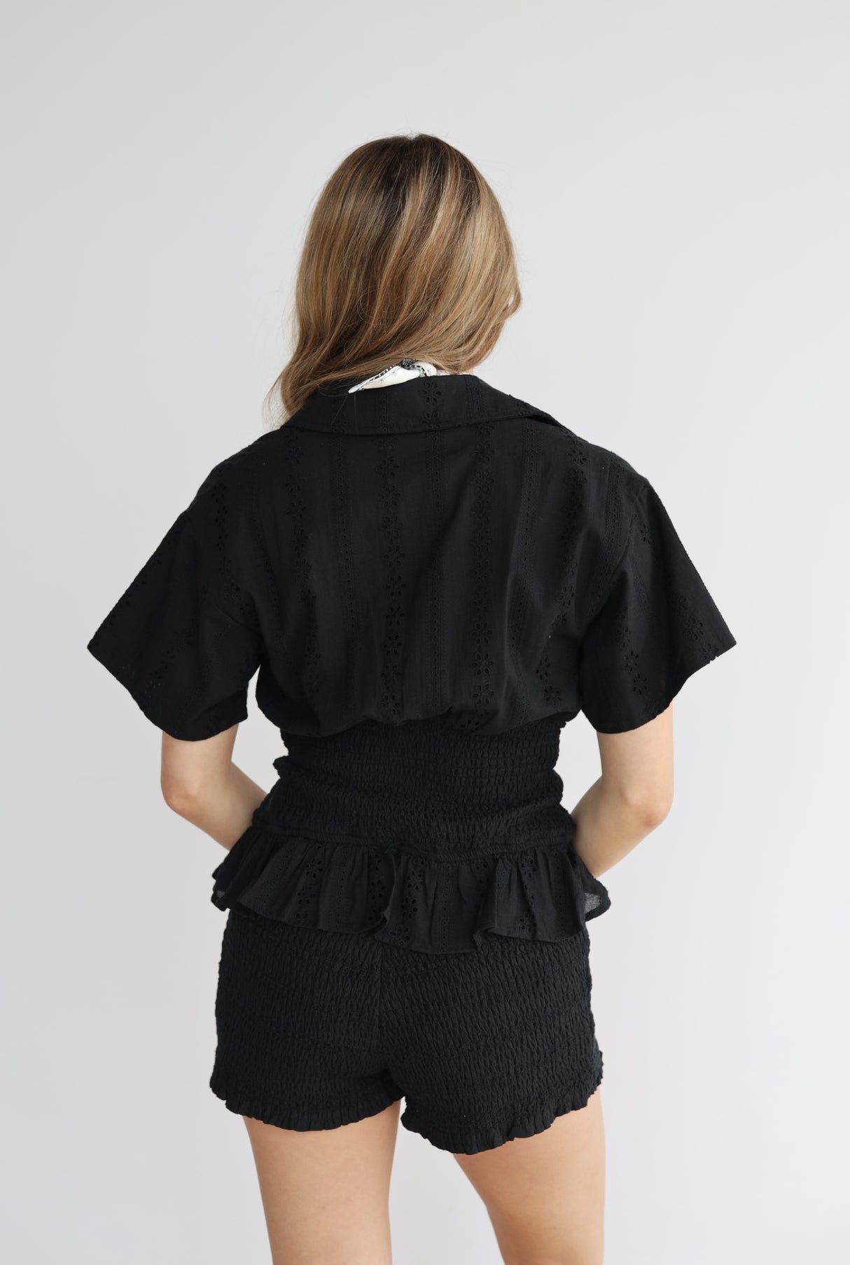 DEEP VNECK RUFFLE ROMPER