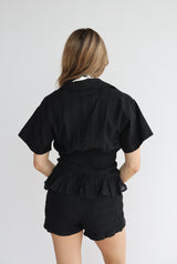DEEP VNECK RUFFLE ROMPER