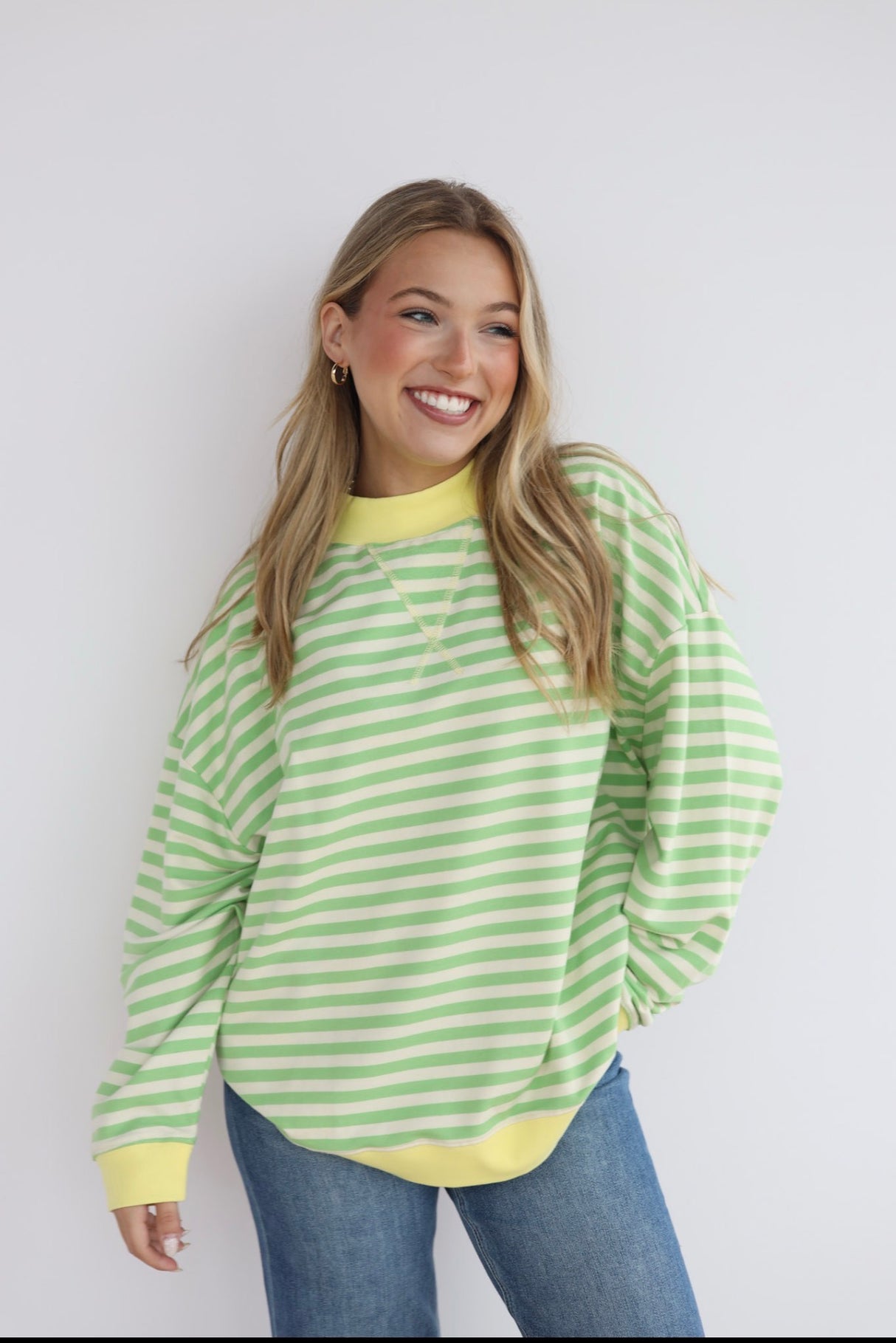 STRIPE CONTRAST SWEATER TOP