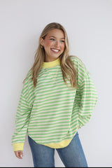 STRIPE CONTRAST SWEATER TOP