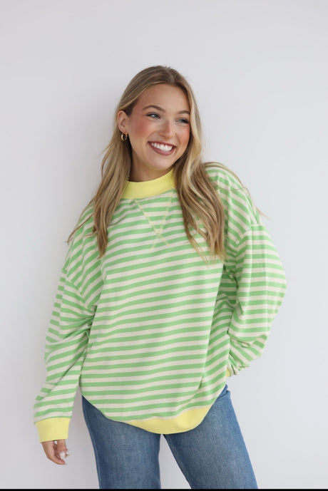 STRIPE CONTRAST SWEATER TOP