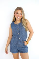 TWEED MINI BUTTON VEST