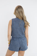 TWEED MINI BUTTON VEST