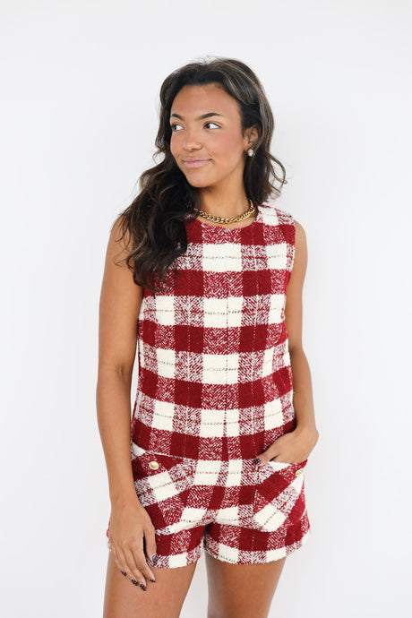 TOUCHDOWN PLAID ROMPER