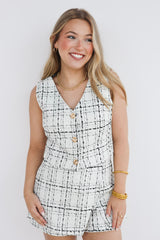 ELLE TWEED MINI SHORTS