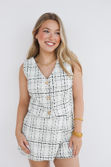 ELLE TWEED MINI VEST