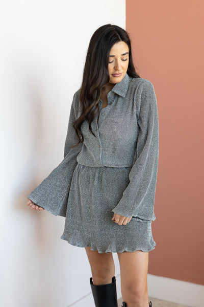 PLISSE A LINE MINI SKIRT