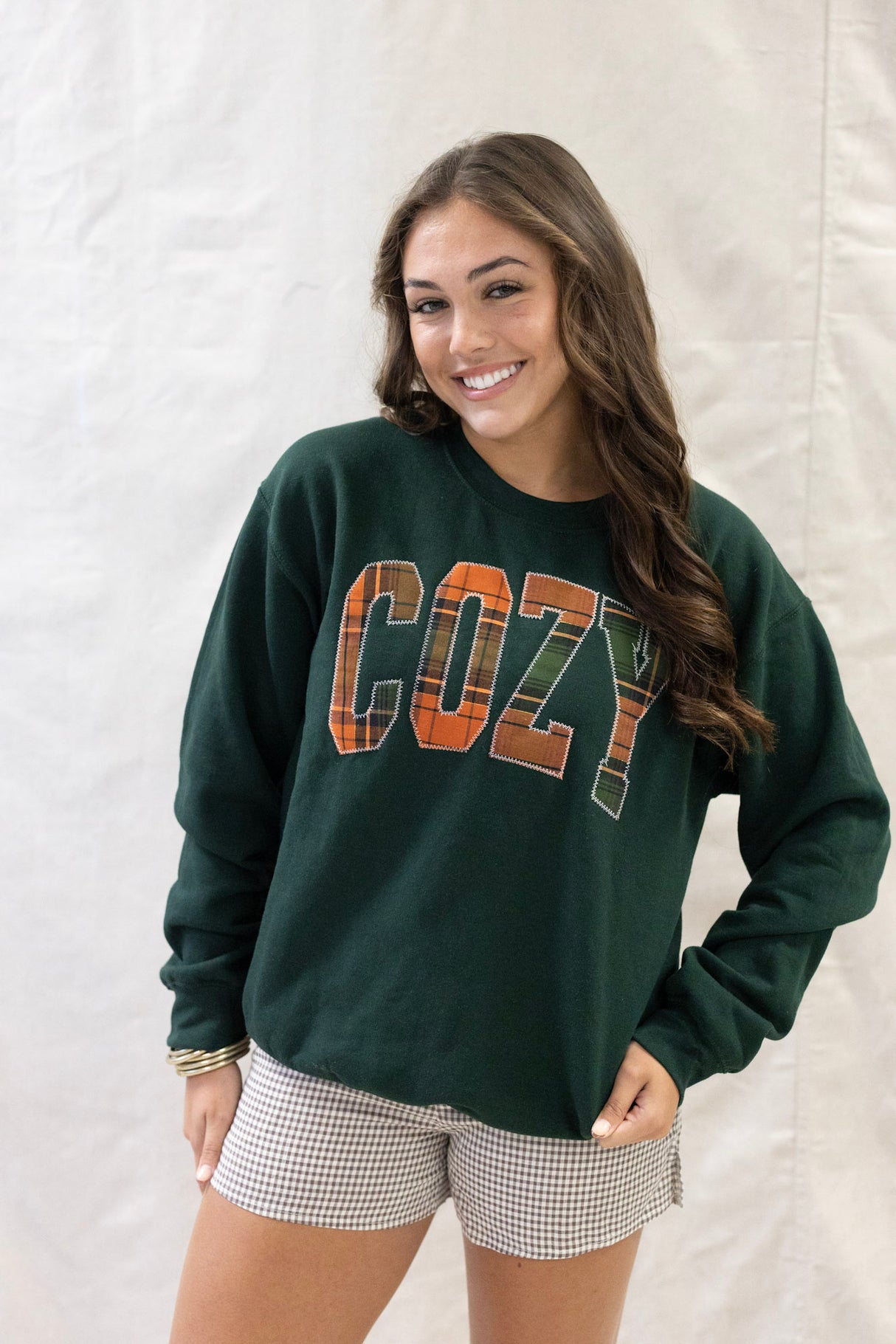 COZY PLAID SWEATSHIRT