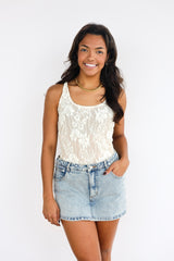 LACE SCOOP NECK BODYSUIT