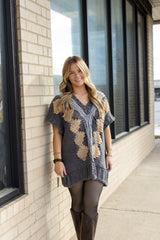 Argyle Knit Sweater Dress