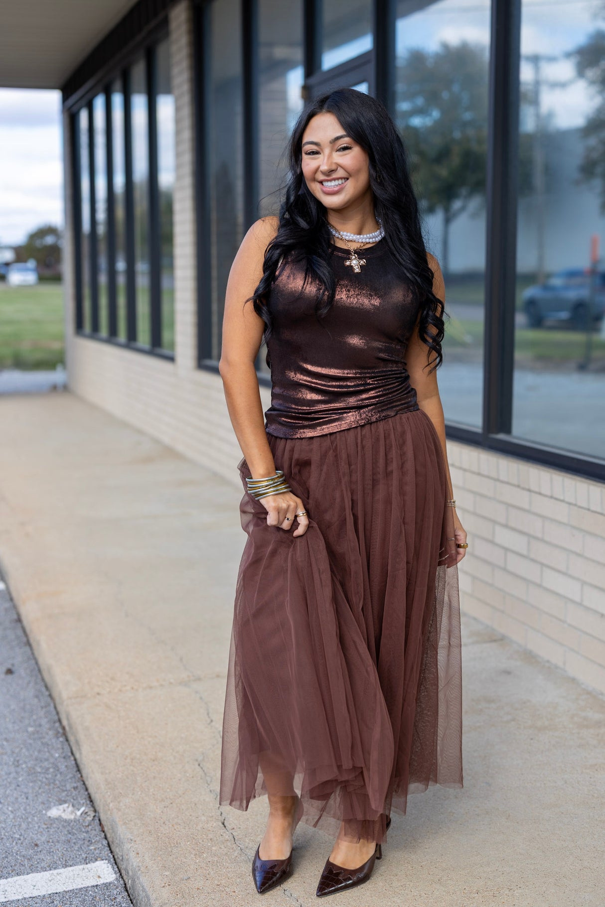LAYERED TULLE MAXI SKIRT