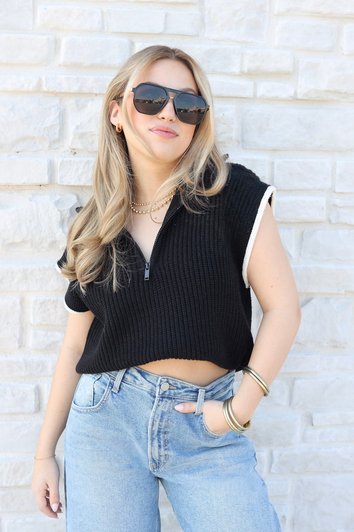 Warm Hearts Crop Sweater