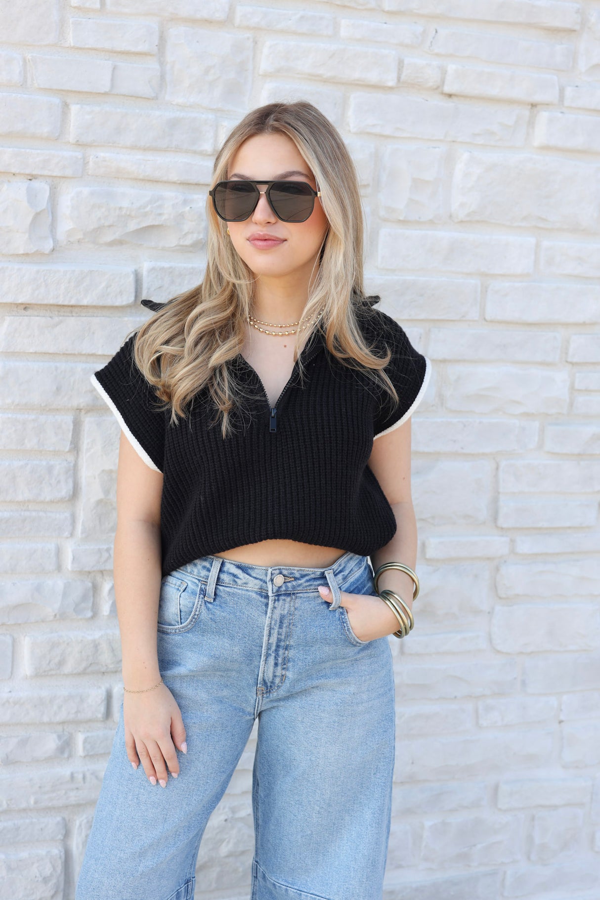 Warm Hearts Crop Sweater