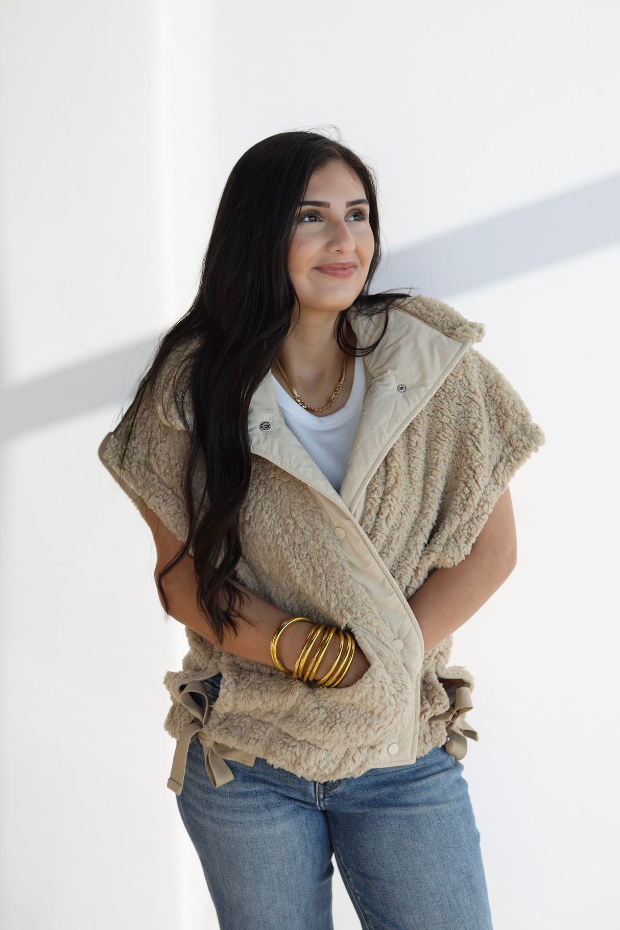 SOFT FUR VEST JACKET