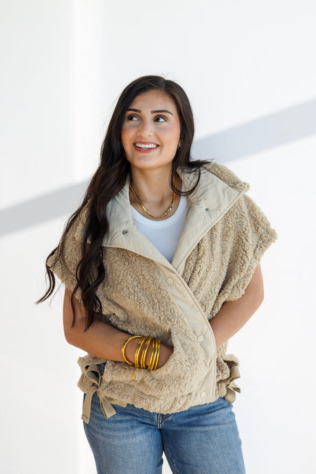 SOFT FUR VEST JACKET