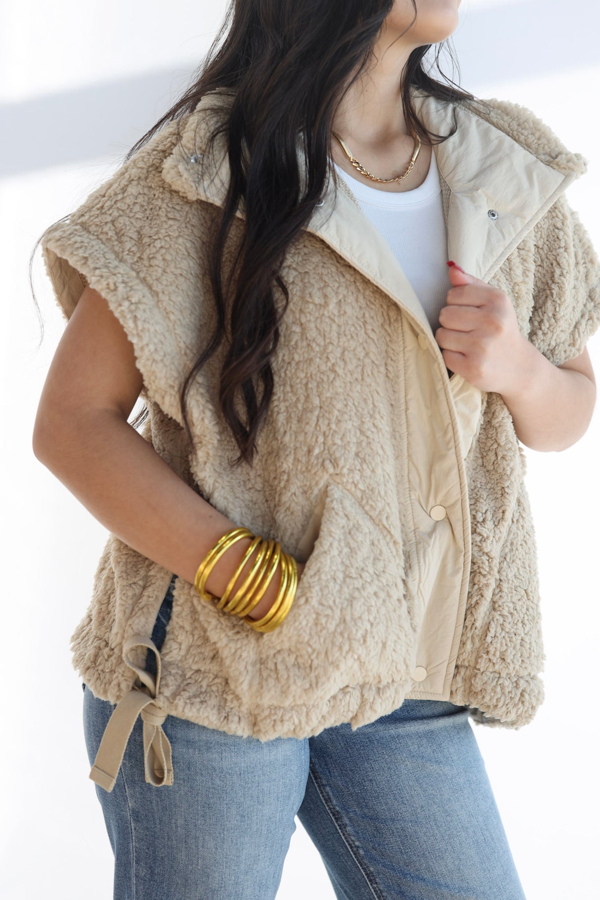 SOFT FUR VEST JACKET