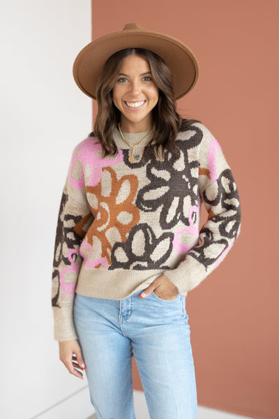 MILLIE MOHAIR FLORAL SWEATER