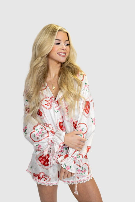 SATIN LACE SCALLOP PJ TOP